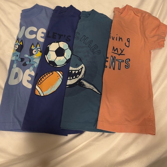Vibrant Blue and Orange Short Sleeve Tees with Sporty Graphics - Picture 1 of 5